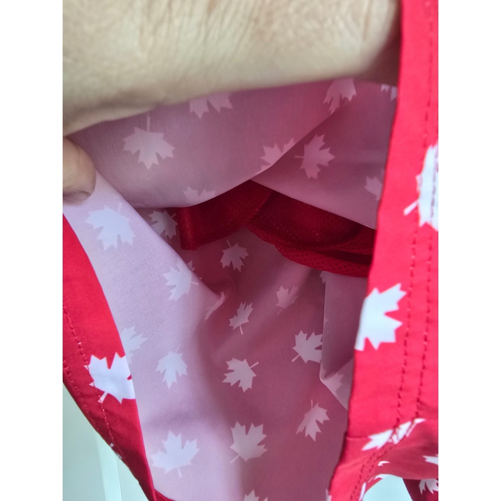 NWOT Old Navy Mens XL Red White Maple Leaf Print Swim Trunks Canada Board Shorts - Picture 4 of 11